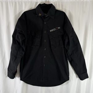 Scent Shield Recon Shirt Men's Large Black Button Up Long Sleeve Cotton Blend